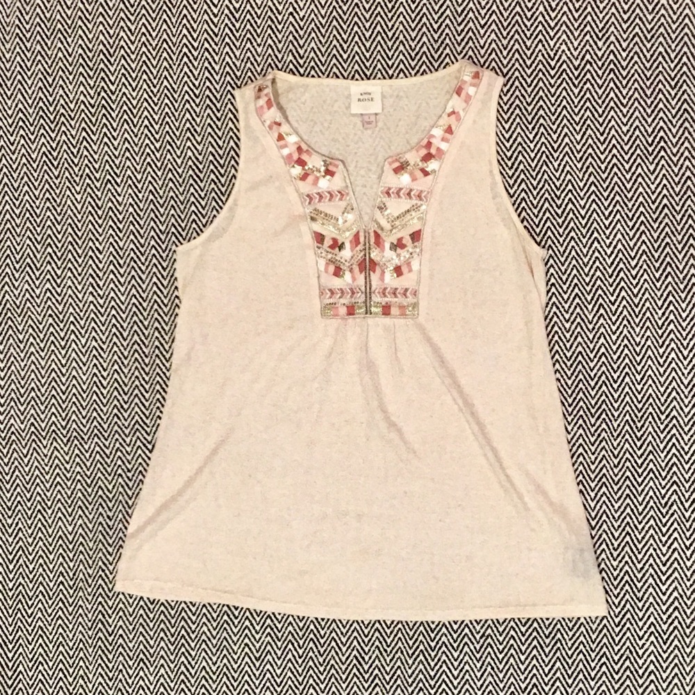 Beautiful detailed neck top.